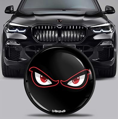 Front Hood Trunk Tuning Badge 82mm Compatible with BMW Emblem 51767288752 Black Eyes EX 9