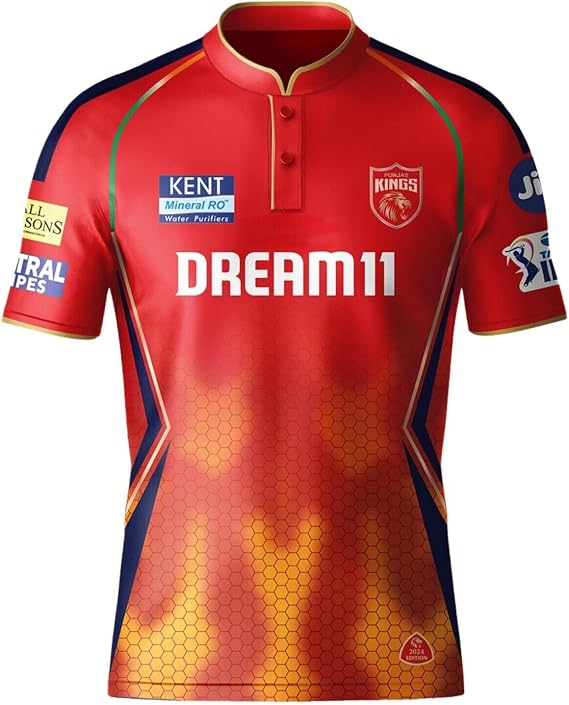 Punjab Cricket Fan Jersey - 100% Quick-Dry Polyester - with Name Personalization