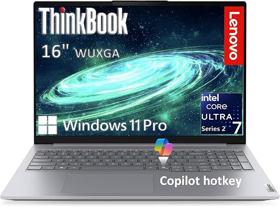 Lenovo ThinkBook 16 Gen 8 Laptop, Intel Core Ultra 7, 16GB DDR5, 512GB SSD