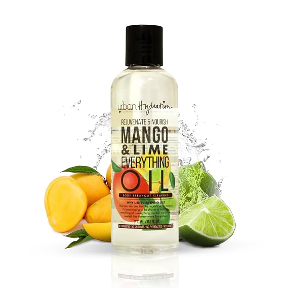 Urban Hydration Rejuvenate & Nourish Mango & Lime Everything Oil | Sulfate, Paraben, Gluten and Dye Free, Helps with Acne, Hydrates, Softens & Improves Overall Appearance of Skin| 6.8 Ounces