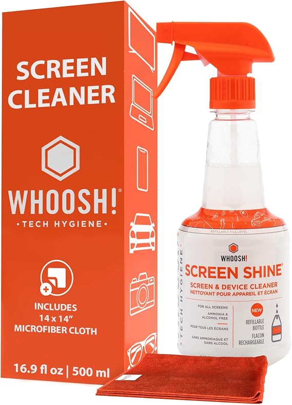 WHOOSH! Screen Shine Pro Refillable Screen Cleaning Kit, 16.9 fl oz