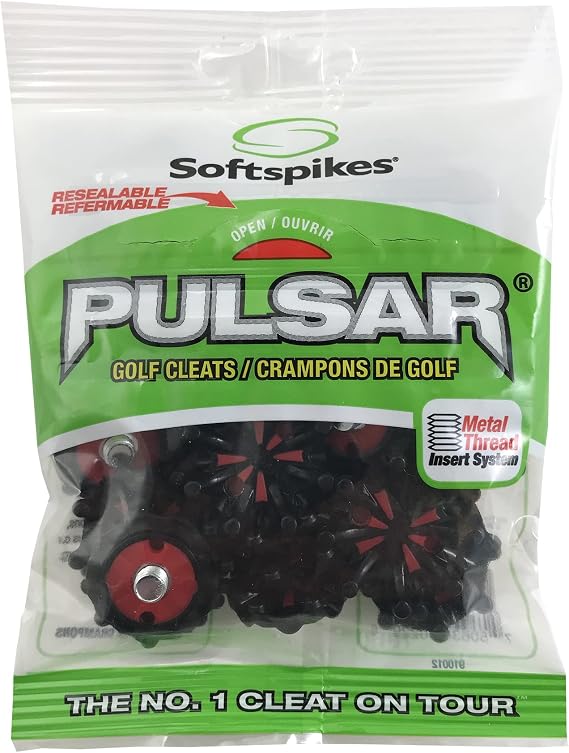 SOFTSPIKES unisex adult Small Metal Softspikes Pulsar Golf Cleats, Black, Clamshell US