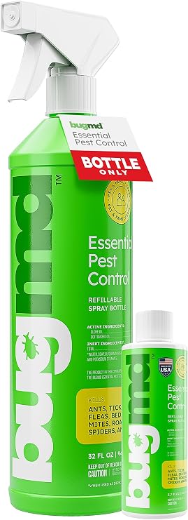 BugMD Ant Killer & Bug Spray Concentrate 3.7 oz | With Empty Refillable Bottle, 32 oz