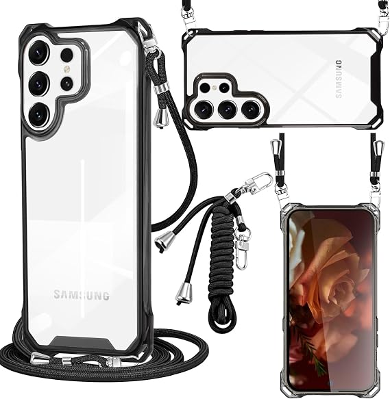 Galaxy S23 Ultra Case, Clear PC Shoulder Lightweight Shockproof Cover Galaxy S23 Ultra SC-52D SCG20 Case, Transparent Slim Lightweight PC Back + TPU Bumper, Double Layer Construction, Mobile Phone