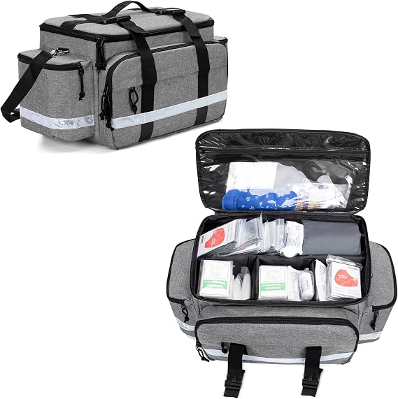 Damero Medical Supplies Bag, Emergency Responder Trauma Bag, Gray, Bag Only