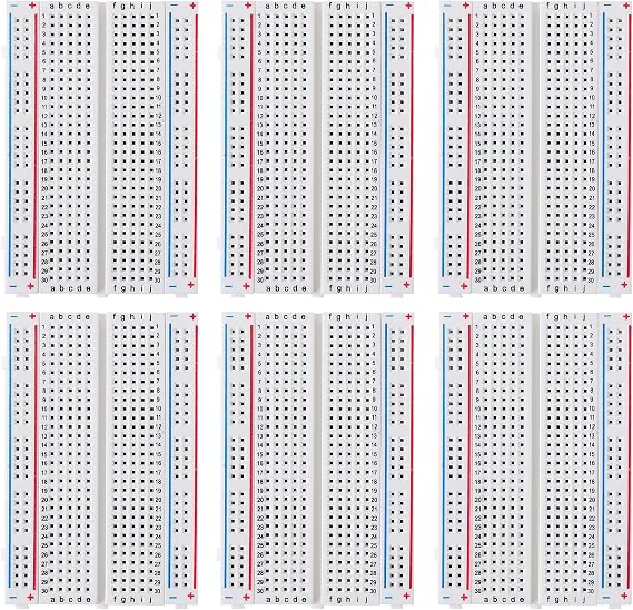 breadboard Set Prototype Board - 6 PCS 400 Pin Solderless Board Kit for Raspberry pi and Arduino Project