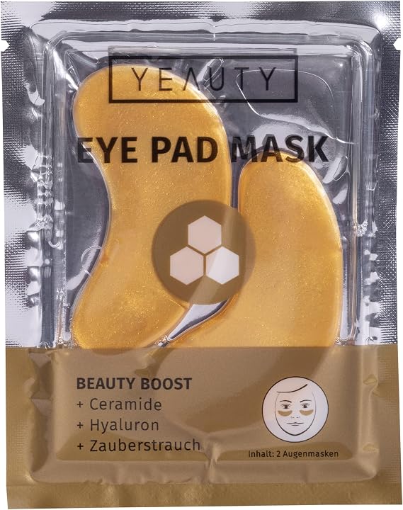 YEAUTY Beauty Boost Eye Pad Mask, Super Soft Eye Pads with Luxurious Elixir Made of Gold, Ceramide, Hyaluronic and Magic Bush Provides and Smoothes the Eye Area, 2 Count (Pack of 1)
