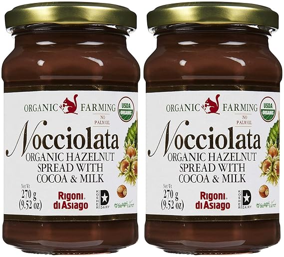 Nocciolata Organic Hazelnut Spread, 9.52 oz Pack of 2