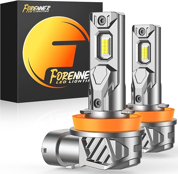 FORENNER Upgraded H11 Fog Light Bulbs, 900% Ultra Brightness, 6500K Cool White H9 H8 H16 Driving Fog lights, 1:1 Mini Size, 10-Year Lifespan, Play-N-Plug, Pack of 2567