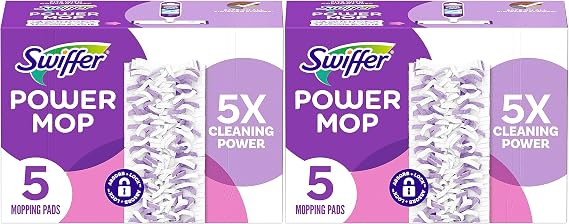 Swiffer PowerMop Multi-Surface Mopping Pad Refills for Floor Cleaning, 10 Count