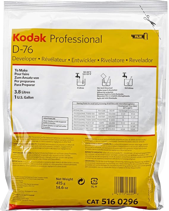 Kodak D-76 Developer Powder, B and W Film 1 Gallon