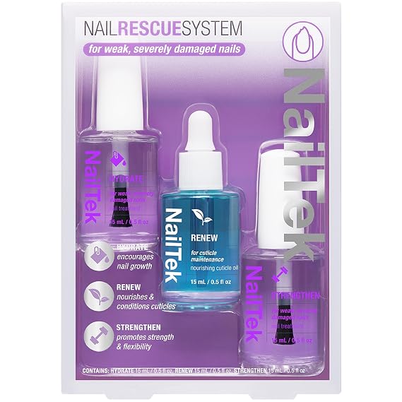 Nail Tek Rescue Nail Strengthener Kit & Repair for Damaged Nails, 0.5 oz
