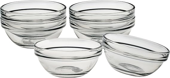 Luminarc Stackable 3 Inch Glass Pinch Bowl, Set of 6