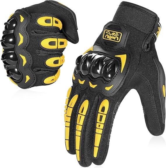 COFIT Motorcycle Gloves Breathable, Touchscreen Motorbike Gloves Anti-Slip with Good Grip Hard Knuckles Protection for Men Women Motocross, BMX ATV MTB Cycling, Road Racing