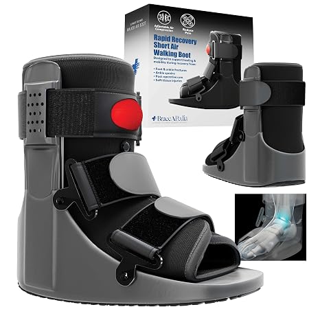 Rapid Recover Short Walking Boot, Fracture Boot, Medium Black