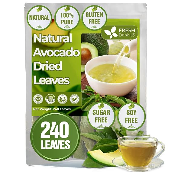FreshDrinkUS, Premium 240+ Natural Avocado Whole Leaves Dried, 100% Pure form Avocado Leaves, Avocado Leaf Tea, Hojas de Aguacate Seca, No Additives, No Caffeine, Vegan