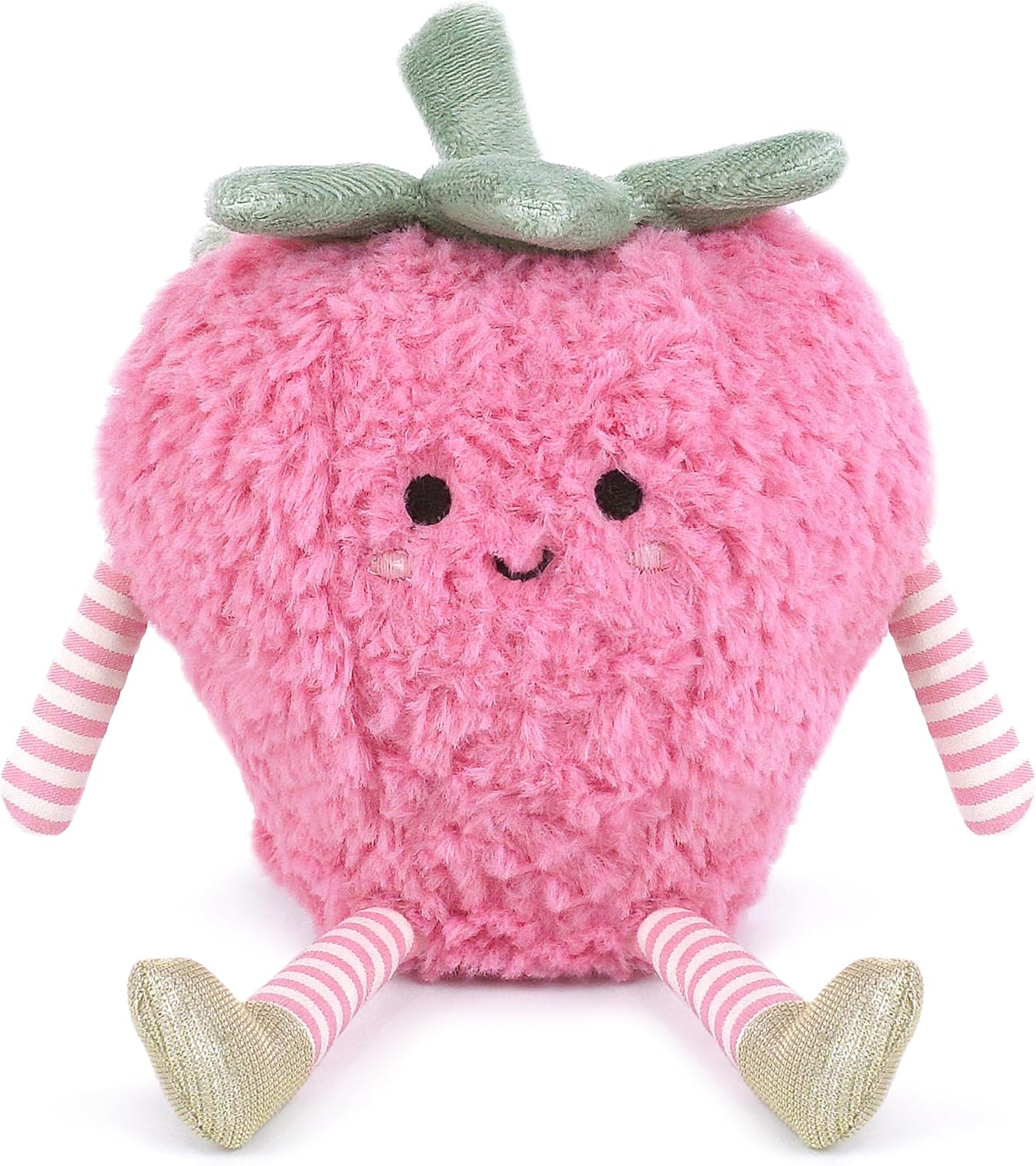 MON AMI Sweet Strawberry Plushie | Soft Pink Fruit Stuffed Toy for Toddlers & Kids | Adorable Strawberry Plush Doll for Cuddles, Fruit Fun & Playroom Décor Gift for Boys & Girls