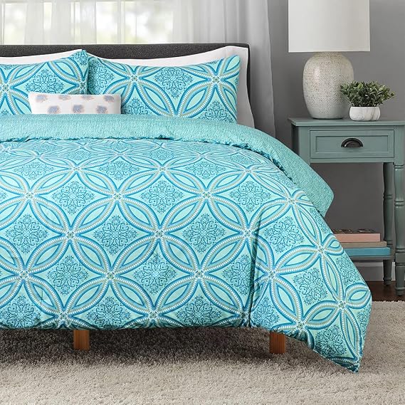 EnvioHome Reversible Twin Size Comforter Set Premium Quality Lightweight Microfiber All Season Comforter with Pillowcase Bed Set - Geometric