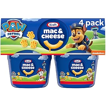 Kraft Nickelodeon Paw Patrol Mac and Cheese, 4 Cups, for Easy Dinner or Dinner Sides, Original Flavor, No Artificial Flavors, Preservatives or Dyes, 1.9 oz