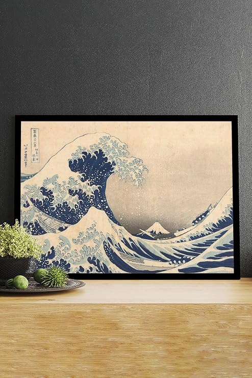 Postermanya (pster14615) Dalga - Wave - Katsushika Hokusai Sanatsal Çerçeveli Tablo 50 x 70