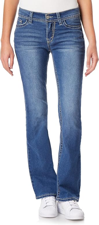 WallFlower Women's Legendary Bootcut Mid-Rise Insta Stretch Juniors Jeans (Standard and Plus)
