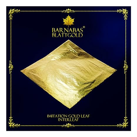 Barnabas Imitation Gold Leaf 100 Loose Interleaf Sheets 6.3" for Crafts