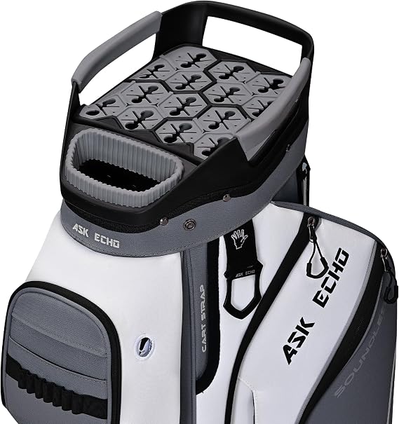 ASK ECHO Soundless-Series 15-Divider Golf Cart Bag, Grip Locking Bottom