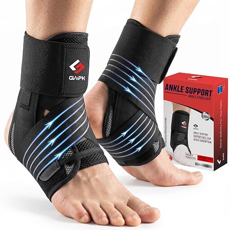 Gviipk Ankle Brace for Sprained Ankle, Quick Lace Up Ankle Brace Support Women Men, Foot Brace Ankle for Plantar Fasciitis Relief and Achilles Tendonitis Wrap, Injury Recover, Running, Sports -XS