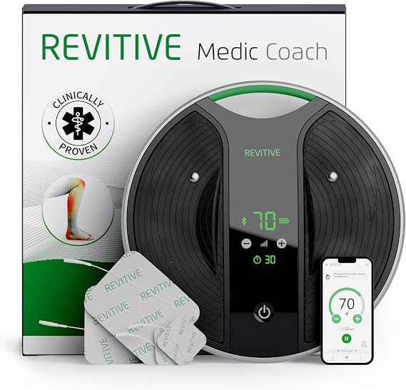 Revitive NEW and Improved Medic Coach® Smart Circulation Booster – Personalised Drug-Free Relief for Leg & Knee Pain, Clinically Proven, Cordless