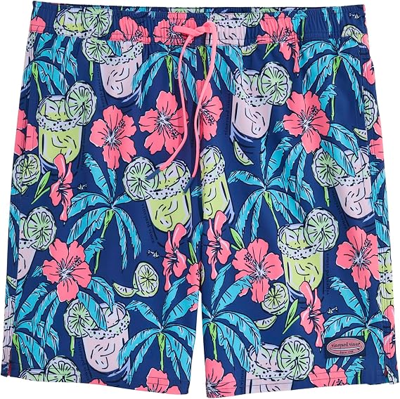 vineyard vines 7 Inch Printed Chappy Swim Trunks, Moonshine, XL