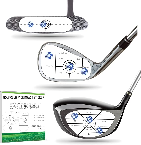 Lihengkong Golf Impact Tape Labels 180 PCS Golf Impact Stickers for Swing Training Improve Golf Swing Accuracy Distance Sticky Golf Pro Club Sweet Spot Consistency Analysis