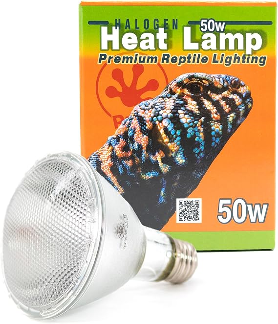 Pangea 50W Halogen Heat Lamp for Reptiles, Warming Infrared UVA Light