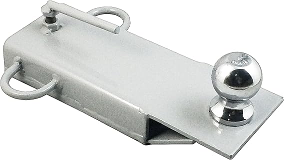 Field Tuff FTF-01FBMA Steel Ball Mount Hitch Adapter Accessory with Chain and Strap Loops for Forklift, Skid Loader, and Tractor Forks