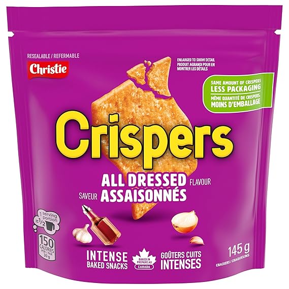 Christie Crispers, All Dressed Crackers, 145g/5.1 Ounce, (12 Pack) {Imported from Canada}