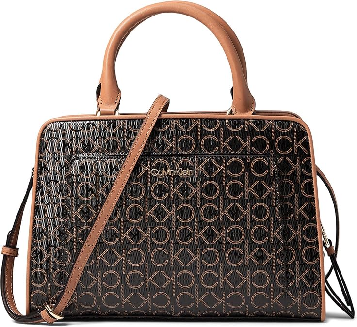 Calvin Klein Women's Margot Textured Logo Embossed Satchel Bag