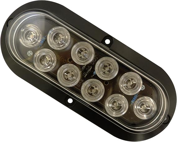 Autosmart KL-35102C-A Amber 6" Oval LED Turn Signal/Tail Light with Clear Lens