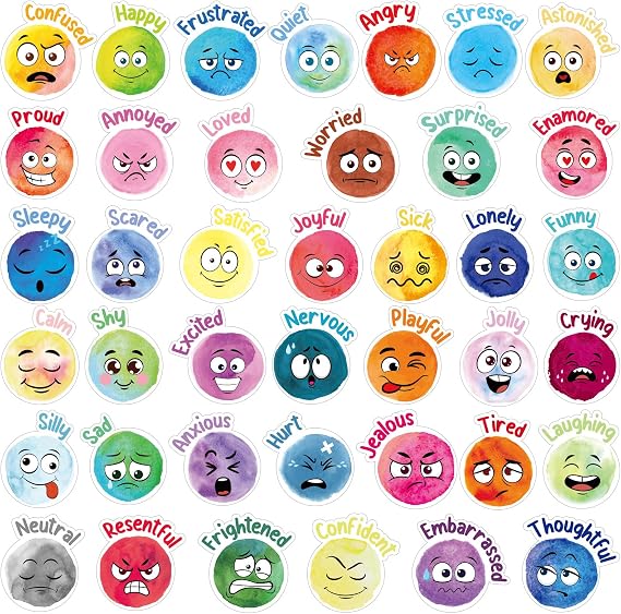 Eersida 800 Pcs Emotion Stickers Face Mood Feeling Sticker for Kids, Color