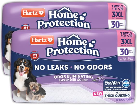 Hartz Home Protection Lavender Scent Odor Eliminating Dog Pads, 3XL, 60ct