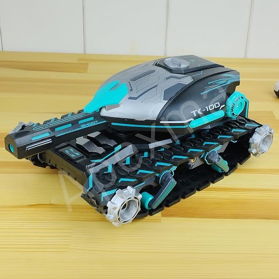 Oyuncak 2.4GHz Uzaktan Kumandalı Şarjlı 4WD Paletli Su Bombası Atan Rc Savaş Tankı (Mavi)