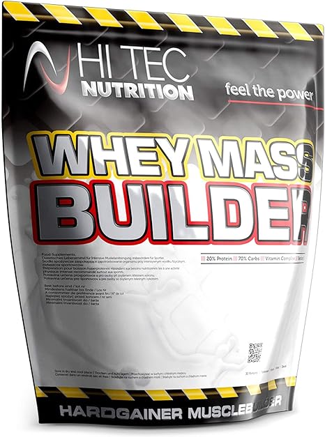 Mass Gainer Protein Powder 1500 g - Whey Weight Gainer for Muscle Building - 30 Servings Banana - Hi Tec Nutrition