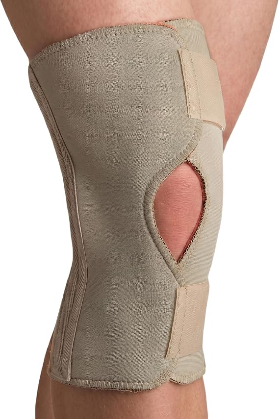 Thermoskin Open Knee Wrap Stabilizer Knee Brace, Beige, Medium