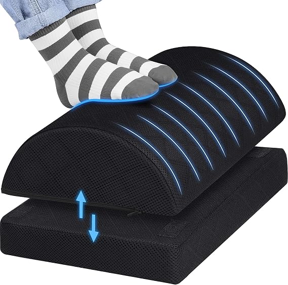 CushZone Foot Rest for Under Desk at Work, Black
