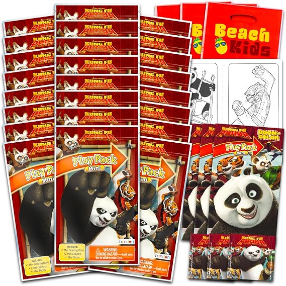 Kung Fu Panda Party Favors for Kids Bundle - 24 Mini Activity Packs