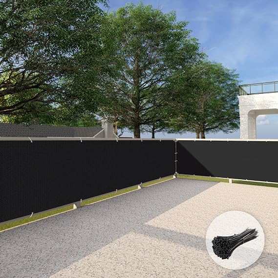 Patio 3' x 123' Balcony Privacy Screen Apartment Railing Covers Fence Panels for Outdoor, Temporary Fencing for Porch Deck Backyard Net Mesh with Zip Ties, Black
