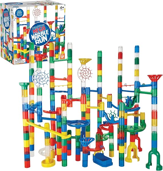 MindWare Mega Marble Run Building Set - 215 Durable Pieces and 40 Marbles - Build, Engineernig and Sceince Toy - Ages 4 and Up