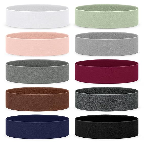 Fishinsea 10 Pack Headbands for Women, Elastic Non-Slip Hair Bands Hair Warp for Sports Daily Workout Yoga Running