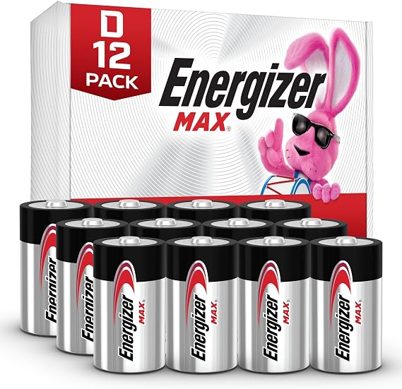 Energizer MAX D Batteries (12 Pack), D Cell Alkaline Batteries