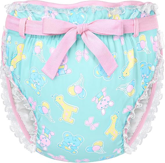 Littleforbig Silky Adult Ribbon Omutsu Diaper Wrap Cover Adjustable Reusable Waterproof - Baby Parade Repeating Pattern