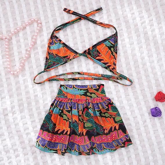 Junchl Small Dog Bikini,Summer Pet Swimsuit Puppy Bathing Dress Beach Clothes, Hawaiian Party Pet Costume Outfit for Puppy Cat Kitten Leaf S