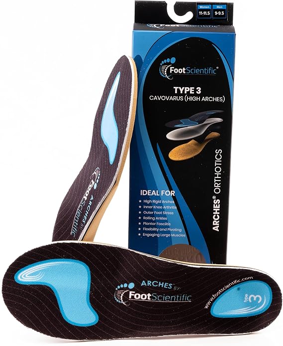 Arches Insoles Type 3 - Supination/High Arch, Mens Size 4-4.5 / Womens Size 6-6.5